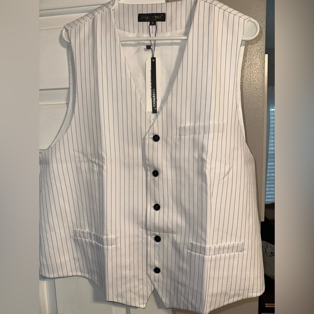 White Pinstripe Vest